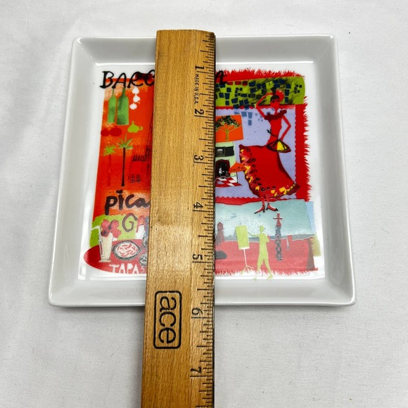 Crate and Barrel Travel Plate Appetizer Plate City Scene BARCELONA Replacement - Picture 4 of 5